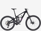Black mountain bike on a white background