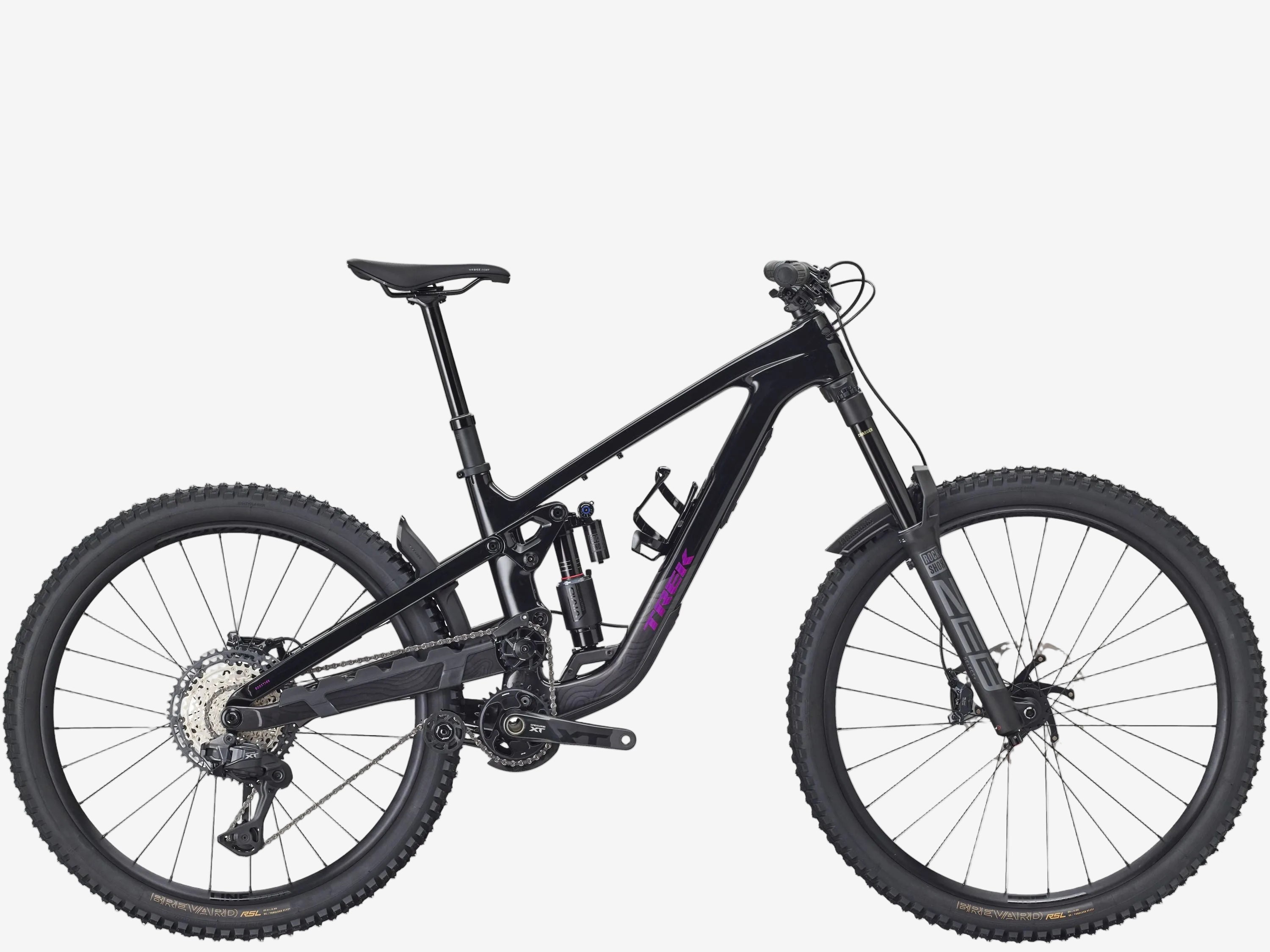 Black mountain bike on a white background
