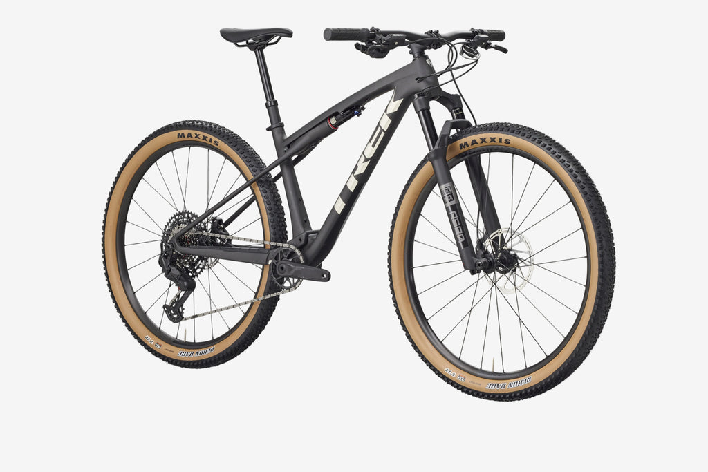 Mountain bike with Maxxis tires on a white background