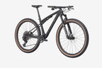 Black mountain bike on a white background