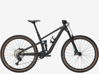 Black mountain bike on a white background