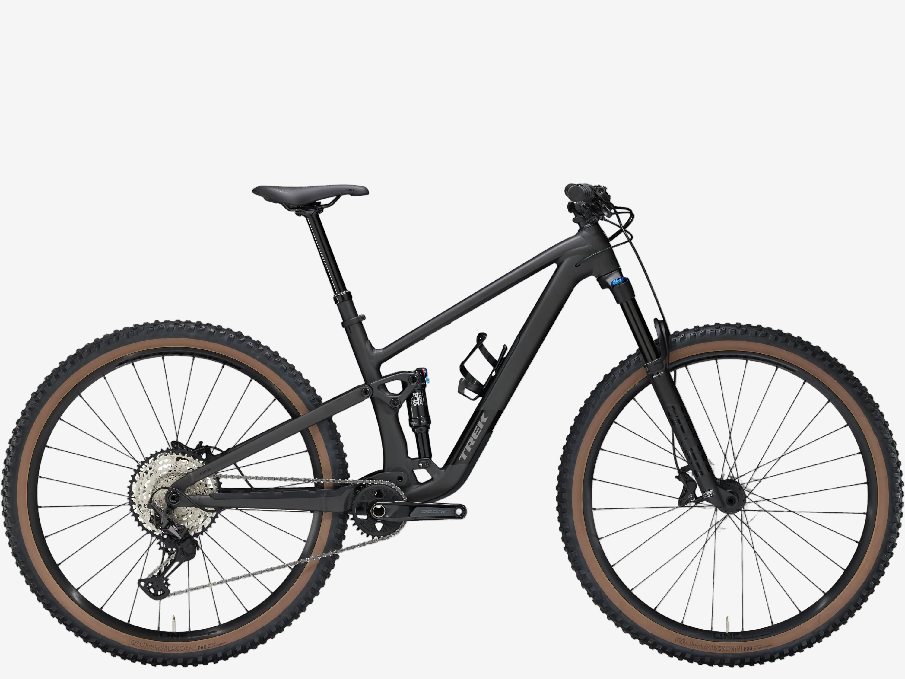 Black mountain bike on a white background