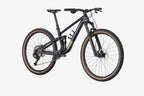 Black mountain bike on a white background