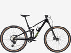 Black mountain bike on a white background