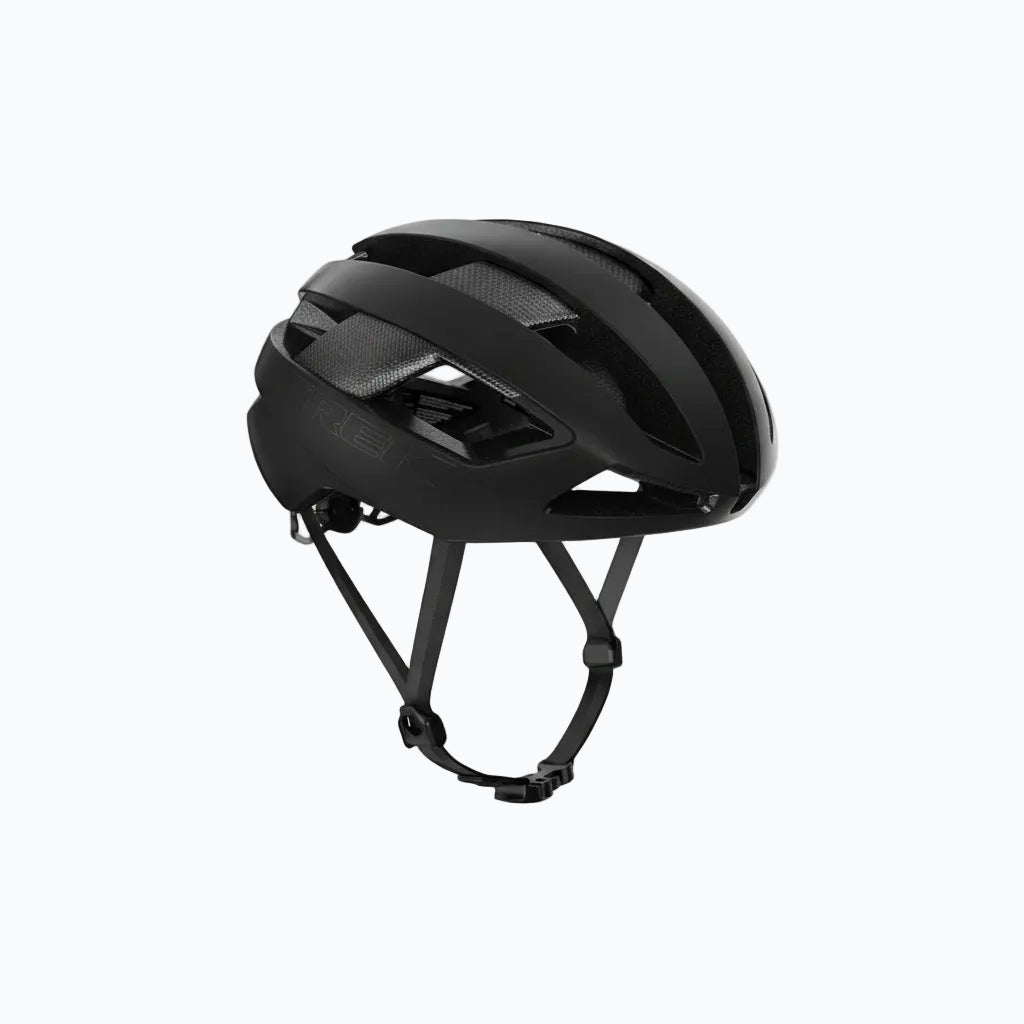 Black helmet with visible brand logo on a white background