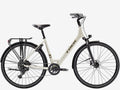 White bicycle with black details on a white background