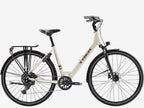 White bicycle with black details on a white background