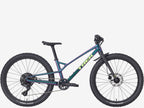 Mountain bike with black tires and a white background
