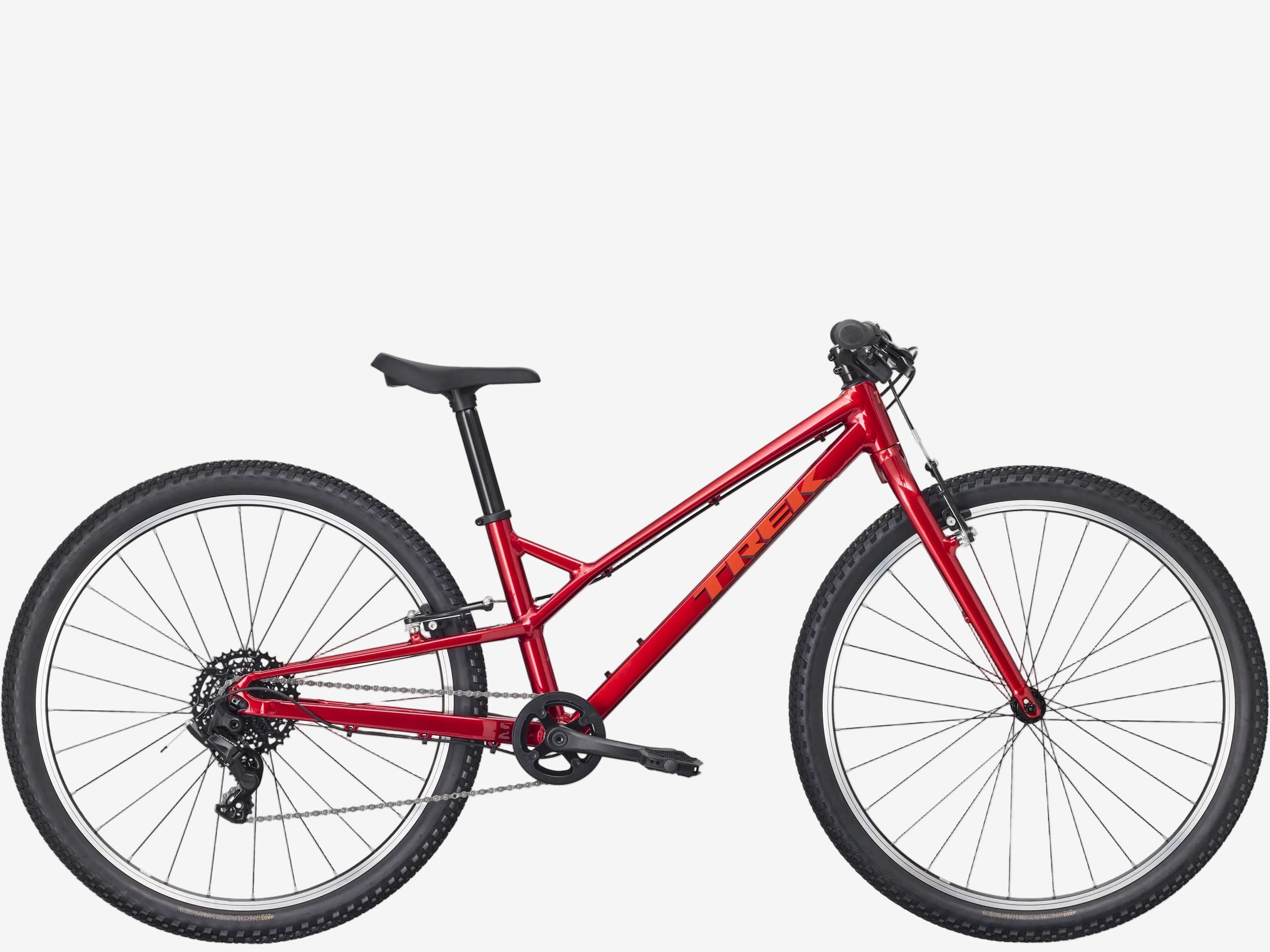 Red bicycle on a white background